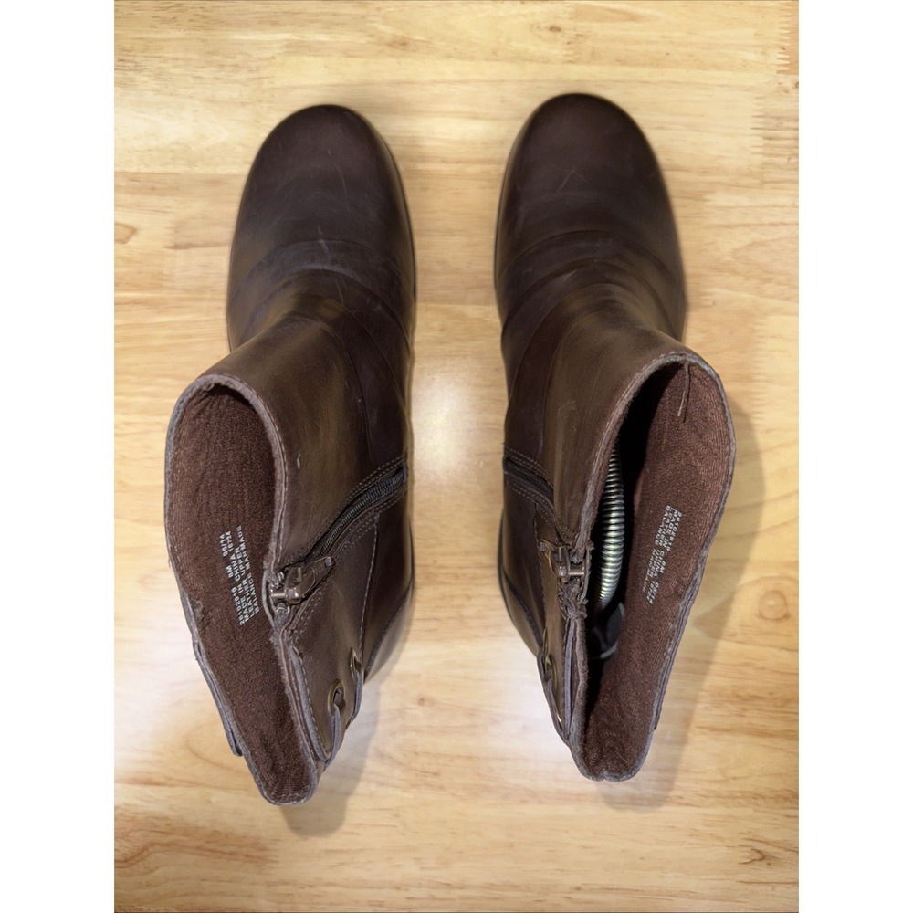 Clarks Collection Zip Side‎ Leather Mid Rise Boots  26102919 Brown Women's 8 GUC - Picture 6 of 13